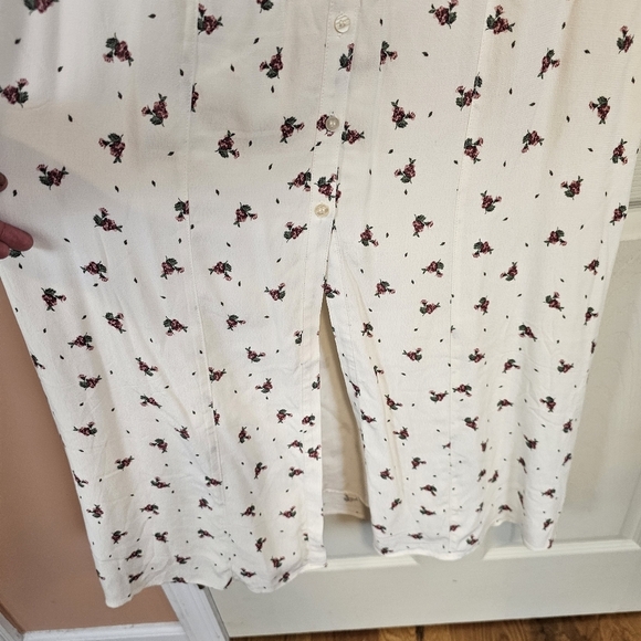 H&M Milk Maiden Disty Floral Puff Sleeve Babydoll Button Down Maxi Dress - Picture 8 of 9